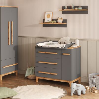 VitaliSpa Fasciatoio Malia, Grigio/artisan, 98 X 98 Cm Con Cassetti, VitaliSpa Fasciatoio Malia, Grigio/artisan, 98 X 98 Cm Con Cassetti,