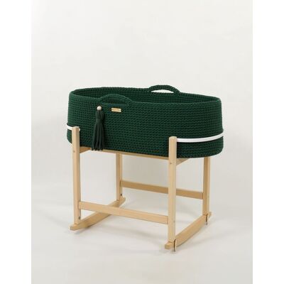 OEM Cesta Di Mosè In Stile Boho Fatta A Mano Con Culla - Verde Bottiglia OEM Cesta Di Mosè In Stile Boho Fatta A Mano Con Culla - Verde Bottiglia