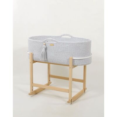 OEM Cesta Di Mosè In Stile Boho Fatta A Mano Con Culla - Grigio Chiaro OEM Cesta Di Mosè In Stile Boho Fatta A Mano Con Culla - Grigio Chiaro