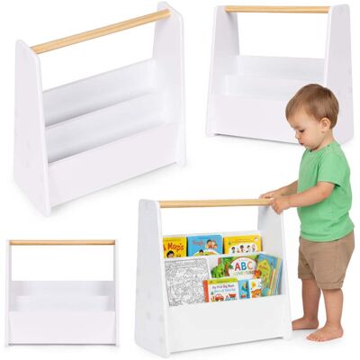 NORTHIX Montessori Kids Bookshelf, 3-tier White Mdf Organizer NORTHIX Montessori Kids Bookshelf, 3-tier White Mdf Organizer