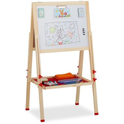 RELAXDAYS - Lavagnetta Per Bambini, Regolabile In Altezza & Magnetica In Legno Pieghevole 102-135x55x52 Cm, Legno Naturale RELAXDAYS - Lavagnetta Per Bambini, Regolabile In Altezza & Magnetica In Legno Pieghevole 102-135x55x52 Cm, Legno Naturale
