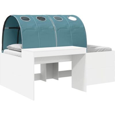 VIDAXL Letto Alto Per Bambini Con Scrivania 3 Pz Bianco E Azzurro VIDAXL Letto Alto Per Bambini Con Scrivania 3 Pz Bianco E Azzurro