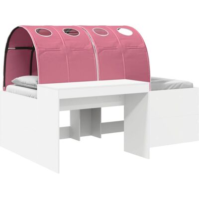 VIDAXL Letto Alto Per Bambini Con Scrivania 3 Pz Bianco E Rosa VIDAXL Letto Alto Per Bambini Con Scrivania 3 Pz Bianco E Rosa