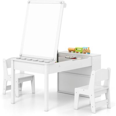 HELLOSHOP26 Set Tavolo Attività Con Piano Regolabile 109 X 60 X 55 Cm Per Bambini Angolo Portaoggetti Stile Di Design In Mdf Bianco 200017912 HELLOSHOP26 Set Tavolo Attività Con Piano Regolabile 109 X 60 X 55 Cm Per Bambini Angolo Portaoggetti Stile Di Design In Mdf Bianco 200017912