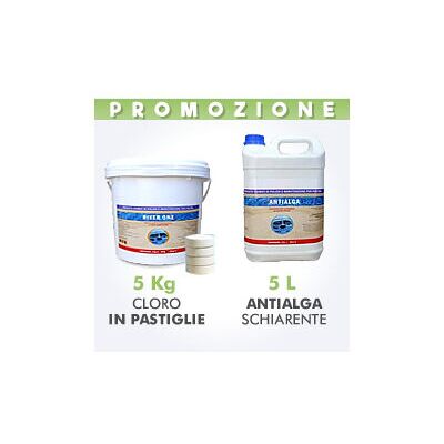 PISCINE ITALIA 5 Kg Cloro In Pastiglie 200 G + 5 L Antialga PISCINE ITALIA 5 Kg Cloro In Pastiglie 200 G + 5 L Antialga