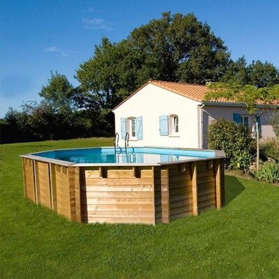 Gre Pools Piscina Ovale in Legno - 672x472x146cm, 31.000L, Facile da Montare Gre Pools Piscina Ovale in Legno - 672x472x146cm, 31.000L, Facile da Montare