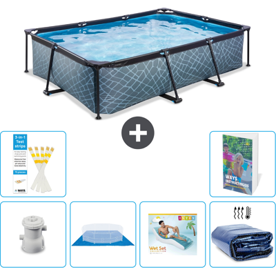 EXIT TOYS Exit-toys Piscina Exit Rettangolare - Effetto Pietra - 300x200x65 Cm - 7-pezzi S345 EXIT TOYS Exit-toys Piscina Exit Rettangolare - Effetto Pietra - 300x200x65 Cm - 7-pezzi S345