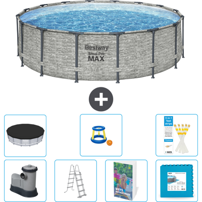 Bestway Piscina Steel Pro Max Rotonda - 488x122 Cm - 8-pezzi S570 Bestway Piscina Steel Pro Max Rotonda - 488x122 Cm - 8-pezzi S570