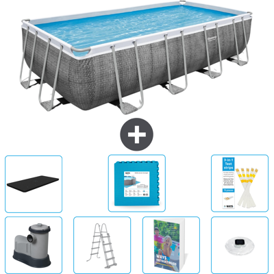 Bestway Piscina Power Steel Rettangolare - 549x274x122 Cm - 8-pezzi S674 Bestway Piscina Power Steel Rettangolare - 549x274x122 Cm - 8-pezzi S674