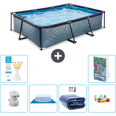 EXIT TOYS Exit-toys Piscina Exit Rettangolare - Effetto Pietra - 300x200x65 Cm - 7-pezzi S220 EXIT TOYS Exit-toys Piscina Exit Rettangolare - Effetto Pietra - 300x200x65 Cm - 7-pezzi S220