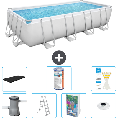 Bestway Piscina Power Steel Rettangolare - 488x244x122 Cm - 8-pezzi S622 Bestway Piscina Power Steel Rettangolare - 488x244x122 Cm - 8-pezzi S622