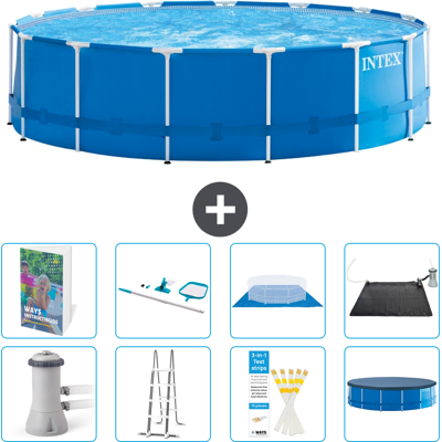 Intex Piscina Con Struttura Rotonda - 457x122 Cm - 9-pezzi S583 Intex Piscina Con Struttura Rotonda - 457x122 Cm - 9-pezzi S583