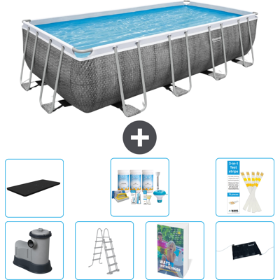 Bestway Piscina Power Steel Rettangolare - 549x274x122 Cm - 8-pezzi S632 Bestway Piscina Power Steel Rettangolare - 549x274x122 Cm - 8-pezzi S632