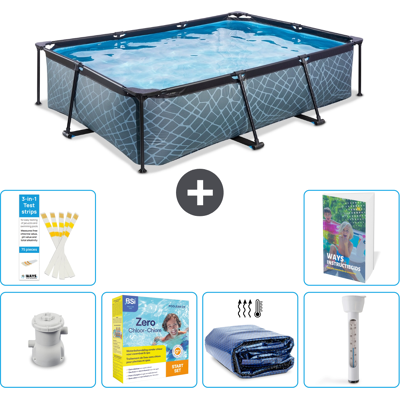 EXIT TOYS Exit-toys Piscina Exit Rettangolare - Effetto Pietra - 300x200x65 Cm - 7-pezzi S184 EXIT TOYS Exit-toys Piscina Exit Rettangolare - Effetto Pietra - 300x200x65 Cm - 7-pezzi S184