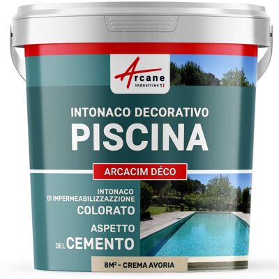ARCANE INDUSTRIES Intonaco Per Piscine, Decorativo Di Finitura E Impermeabilizzante - Arcacim Deco - 8 M² Crema Avorio - ARCANE INDUSTRIES Intonaco Per Piscine, Decorativo Di Finitura E Impermeabilizzante - Arcacim Deco - 8 M² Crema Avorio -