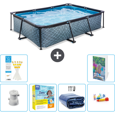 EXIT TOYS Exit-toys Piscina Exit Rettangolare - Effetto Pietra - 300x200x65 Cm - 7-pezzi S181 EXIT TOYS Exit-toys Piscina Exit Rettangolare - Effetto Pietra - 300x200x65 Cm - 7-pezzi S181