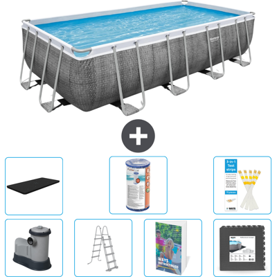 Bestway Piscina Power Steel Rettangolare - 549x274x122 Cm - 8-pezzi S563 Bestway Piscina Power Steel Rettangolare - 549x274x122 Cm - 8-pezzi S563