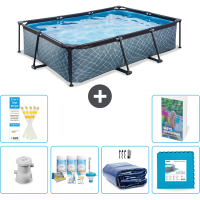 EXIT TOYS Exit-toys Piscina Exit Rettangolare - Effetto Pietra - 300x200x65 Cm - 7-pezzi S188 EXIT TOYS Exit-toys Piscina Exit Rettangolare - Effetto Pietra - 300x200x65 Cm - 7-pezzi S188