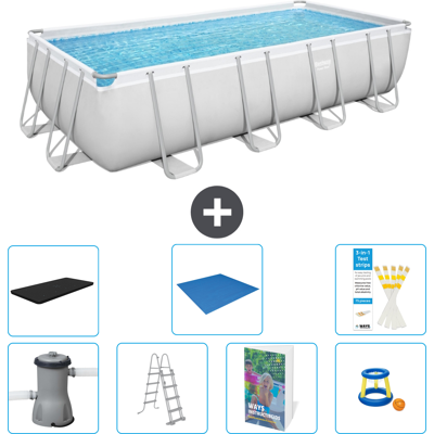 Bestway Piscina Power Steel Rettangolare - 488x244x122 Cm - 8-pezzi S568 Bestway Piscina Power Steel Rettangolare - 488x244x122 Cm - 8-pezzi S568