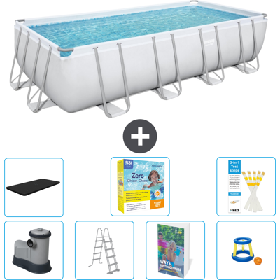 Bestway Piscina Power Steel Rettangolare - 549x274x122 Cm - 8-pezzi S529 Bestway Piscina Power Steel Rettangolare - 549x274x122 Cm - 8-pezzi S529