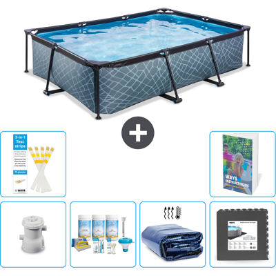 EXIT TOYS Exit-toys Piscina Exit Rettangolare - Effetto Pietra - 300x200x65 Cm - 7-pezzi S233 EXIT TOYS Exit-toys Piscina Exit Rettangolare - Effetto Pietra - 300x200x65 Cm - 7-pezzi S233