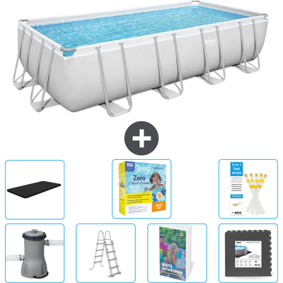 Bestway Piscina Power Steel Rettangolare - 488x244x122 Cm - 8-pezzi S607 Bestway Piscina Power Steel Rettangolare - 488x244x122 Cm - 8-pezzi S607