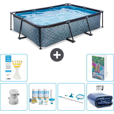 EXIT TOYS Exit-toys Piscina Exit Rettangolare - Effetto Pietra - 300x200x65 Cm - 7-pezzi S267 EXIT TOYS Exit-toys Piscina Exit Rettangolare - Effetto Pietra - 300x200x65 Cm - 7-pezzi S267