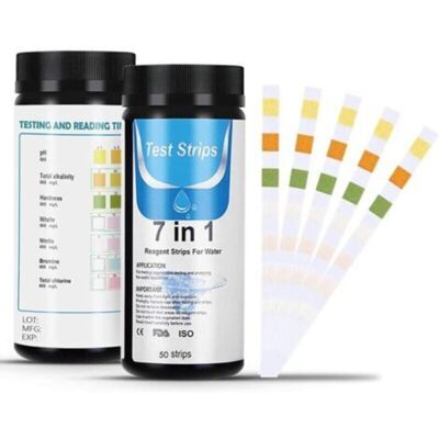 OEM Strisce Reattive Per Piscine, 7 In 1, Confezione Da 50 Strisce Per Il Test Della Qualità Dell'acqua Per Cloro, Bromo, Nitriti, Nitrati, Durezza, Alcalinità Totale, Ph… (50)-- OEM Strisce Reattive Per Piscine, 7 In 1, Confezione Da 50 Strisce Per Il Test Della Qualità Dell'acqua Per Cloro, Bromo, Nitriti, Nitrati, Durezza, Alcalinità Totale, Ph… (50)--