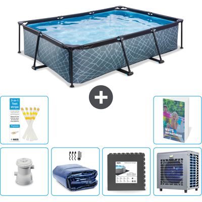 EXIT TOYS Exit-toys Piscina Exit Rettangolare - Effetto Pietra - 300x200x65 Cm - 7-pezzi S190 EXIT TOYS Exit-toys Piscina Exit Rettangolare - Effetto Pietra - 300x200x65 Cm - 7-pezzi S190