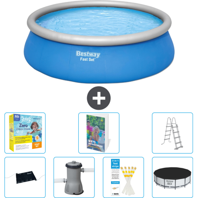Bestway Piscina Fast Set Rotonda - 457x122 Cm - 8-pezzi S408 Bestway Piscina Fast Set Rotonda - 457x122 Cm - 8-pezzi S408