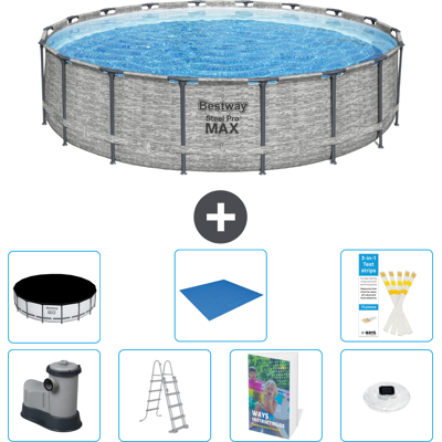 Bestway Piscina Steel Pro Max Rotonda - 549x122 Cm - 8-pezzi S596 Bestway Piscina Steel Pro Max Rotonda - 549x122 Cm - 8-pezzi S596