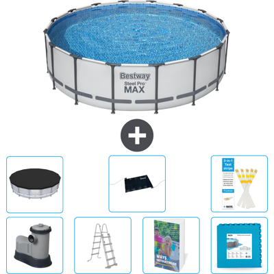 Bestway Piscina Steel Pro Max Rotonda - 488x122 Cm - 8-pezzi S621 Bestway Piscina Steel Pro Max Rotonda - 488x122 Cm - 8-pezzi S621