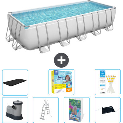 Bestway Piscina Power Steel Rettangolare - 640x274x132 Cm - 8-pezzi S582 Bestway Piscina Power Steel Rettangolare - 640x274x132 Cm - 8-pezzi S582