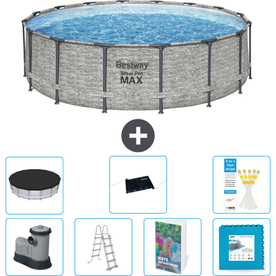 Bestway Piscina Steel Pro Max Rotonda - 488x122 Cm - 8-pezzi S621 Bestway Piscina Steel Pro Max Rotonda - 488x122 Cm - 8-pezzi S621