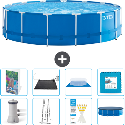 Intex Piscina Con Struttura Rotonda - 457x122 Cm - 9-pezzi S621 Intex Piscina Con Struttura Rotonda - 457x122 Cm - 9-pezzi S621