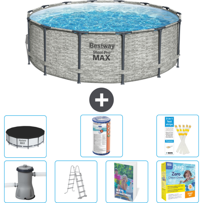 Bestway Piscina Steel Pro Max Rotonda - 427x122 Cm - 8-pezzi S572 Bestway Piscina Steel Pro Max Rotonda - 427x122 Cm - 8-pezzi S572