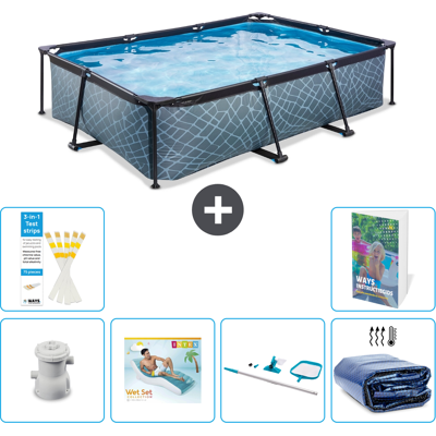 EXIT TOYS Exit-toys Piscina Exit Rettangolare - Effetto Pietra - 300x200x65 Cm - 7-pezzi S270 EXIT TOYS Exit-toys Piscina Exit Rettangolare - Effetto Pietra - 300x200x65 Cm - 7-pezzi S270