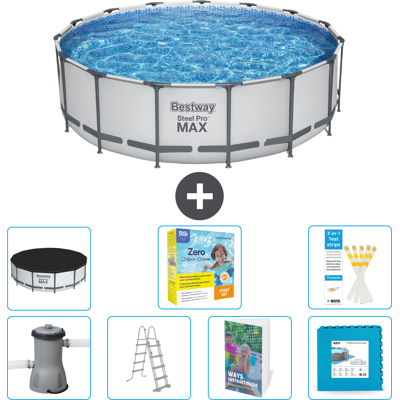 Bestway Piscina Steel Pro Max Rotonda - 488x122 Cm - 8-pezzi S566 Bestway Piscina Steel Pro Max Rotonda - 488x122 Cm - 8-pezzi S566