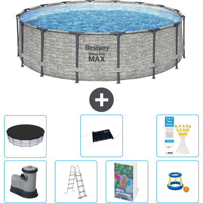 Bestway Piscina Steel Pro Max Rotonda - 488x122 Cm - 8-pezzi S559 Bestway Piscina Steel Pro Max Rotonda - 488x122 Cm - 8-pezzi S559
