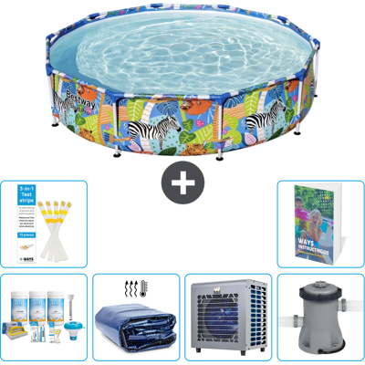 Bestway Piscina Steel Pro Rotonda - Giungla - 305x66 Cm - 7-pezzi S128 Bestway Piscina Steel Pro Rotonda - Giungla - 305x66 Cm - 7-pezzi S128
