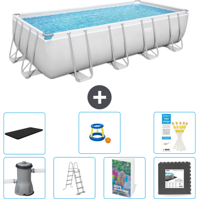 Bestway Piscina Power Steel Rettangolare - 488x244x122 Cm - 8-pezzi S525 Bestway Piscina Power Steel Rettangolare - 488x244x122 Cm - 8-pezzi S525
