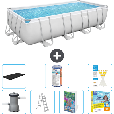 Bestway Piscina Power Steel Rettangolare - 488x244x122 Cm - 8-pezzi S572 Bestway Piscina Power Steel Rettangolare - 488x244x122 Cm - 8-pezzi S572