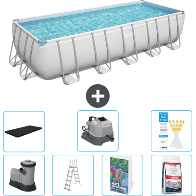 Bestway Piscina Power Steel Rettangolare - 640x274x132 Cm - 8-pezzi S649 Bestway Piscina Power Steel Rettangolare - 640x274x132 Cm - 8-pezzi S649
