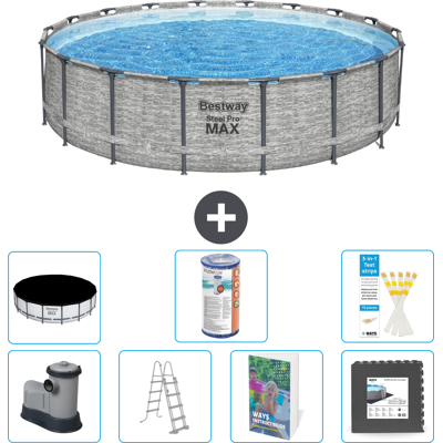 Bestway Piscina Steel Pro Max Rotonda - 549x122 Cm - 8-pezzi S563 Bestway Piscina Steel Pro Max Rotonda - 549x122 Cm - 8-pezzi S563