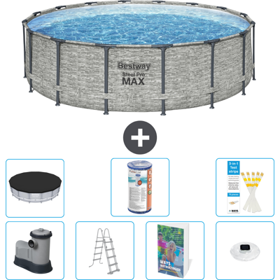 Bestway Piscina Steel Pro Max Rotonda - 488x122 Cm - 8-pezzi S622 Bestway Piscina Steel Pro Max Rotonda - 488x122 Cm - 8-pezzi S622