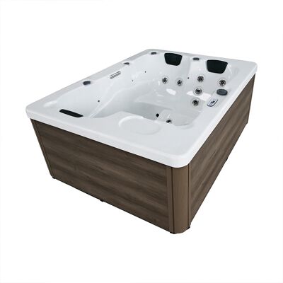Home Deluxe - Vasca Idromassaggio Esterna Marmo Bianco - 210 X 160 Cm Per 3 Persone Dotazione: Con Gradini E Copertura Termica Home Deluxe - Vasca Idromassaggio Esterna Marmo Bianco - 210 X 160 Cm Per 3 Persone Dotazione: Con Gradini E Copertura Termica