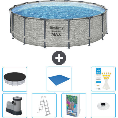 Bestway Piscina Steel Pro Max Rotonda - 488x122 Cm - 8-pezzi S596 Bestway Piscina Steel Pro Max Rotonda - 488x122 Cm - 8-pezzi S596