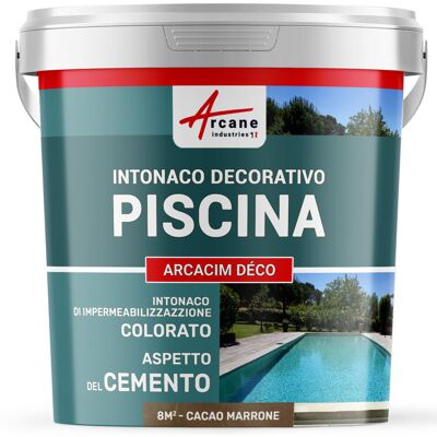 ARCANE INDUSTRIES Intonaco Per Piscine, Decorativo Di Finitura E Impermeabilizzante - Arcacim Deco - 8 M² Marrone Cacao - ARCANE INDUSTRIES Intonaco Per Piscine, Decorativo Di Finitura E Impermeabilizzante - Arcacim Deco - 8 M² Marrone Cacao -