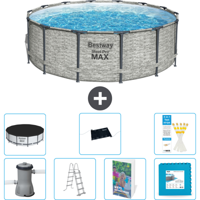 Bestway Piscina Steel Pro Max Rotonda - 427x122 Cm - 8-pezzi S621 Bestway Piscina Steel Pro Max Rotonda - 427x122 Cm - 8-pezzi S621