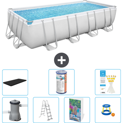 Bestway Piscina Power Steel Rettangolare - 488x244x122 Cm - 8-pezzi S541 Bestway Piscina Power Steel Rettangolare - 488x244x122 Cm - 8-pezzi S541